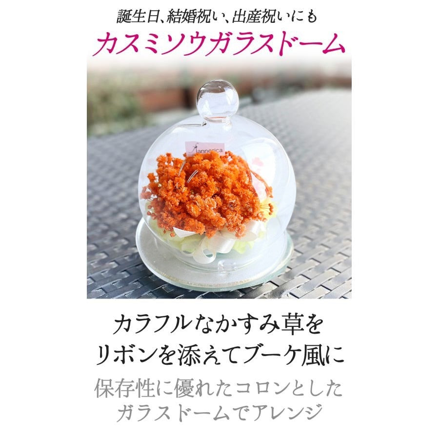 ■お供えカスミソウガラスドーム